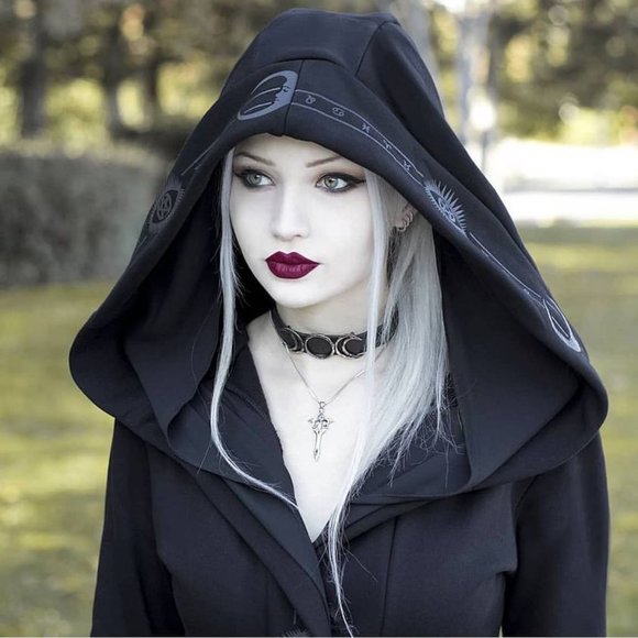 REstyle Jackets & Blazers - RESTYLE Fortune Teller oversized Gothic hoodie w/veil